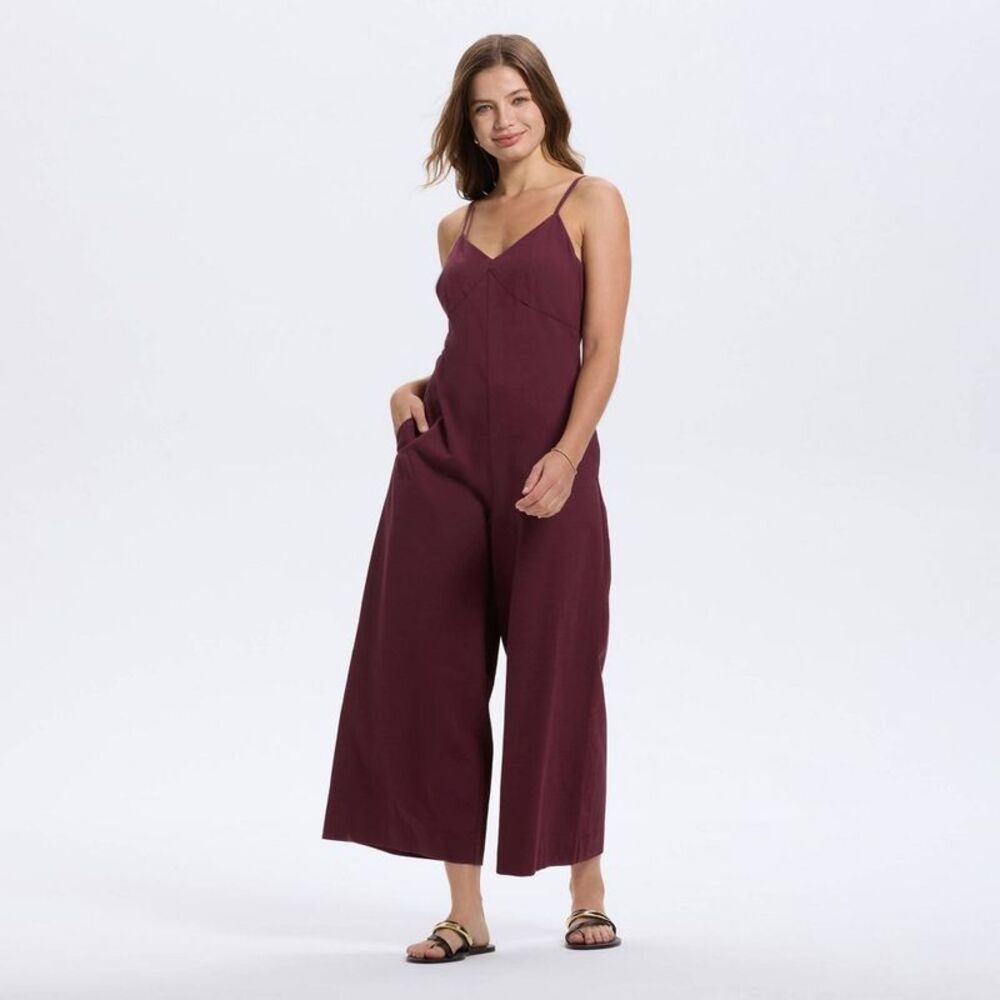 Women's Wide Leg Jumpsuit - Mauve L